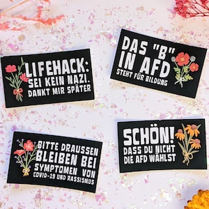 Anti AFD Set - links alternatieve stickers | toon uw bericht | steun mensen | tegen nazi's | Actionisme | Machtiging