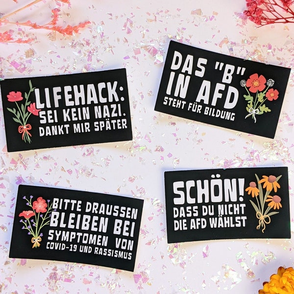 Anti AFD Set - linke alternative Sticker | zeig deine message | support people | gegen Nazis | Aktionismus | Empowerment