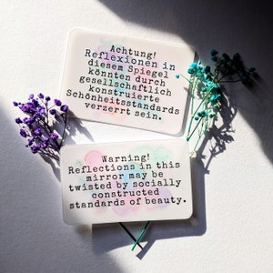 mirror reflections - translucent - Feminist Stickers | show your message | support people | Actionism | Empowerment