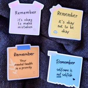 Mental health post its Reminder Set - psychology sticker | show your message | support people | Actionism | Empowerment Set of 4