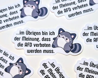 Im Übrigen... AFD Verbot - Left Alternative Sticker | Show Your Message | support people | against patriarchy | Actionism | Empowerment