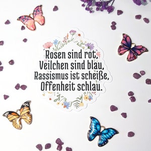 Anti-racismegedicht - linker alternatieve sticker | toon uw bericht | steun mensen | tegen het patriarchaat | Actionisme | Machtiging