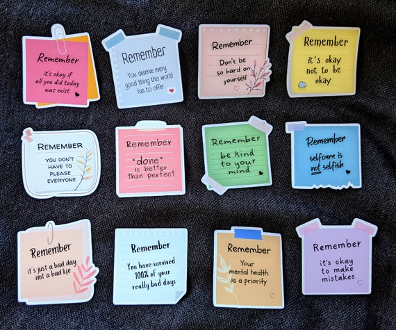 Mental Health Post Its Reminder Set Psychology Sticker Show Your Message  Support People Actionism Empowerment 