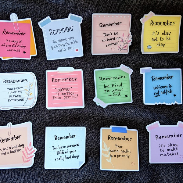 Mental health post its Reminder Set - psychology sticker | show your message | support people | Actionism | Empowerment