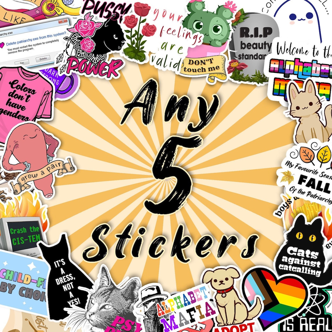 Choose 5 [FIVE] Stickers From the Entire Range (except Mirror Stickers ...
