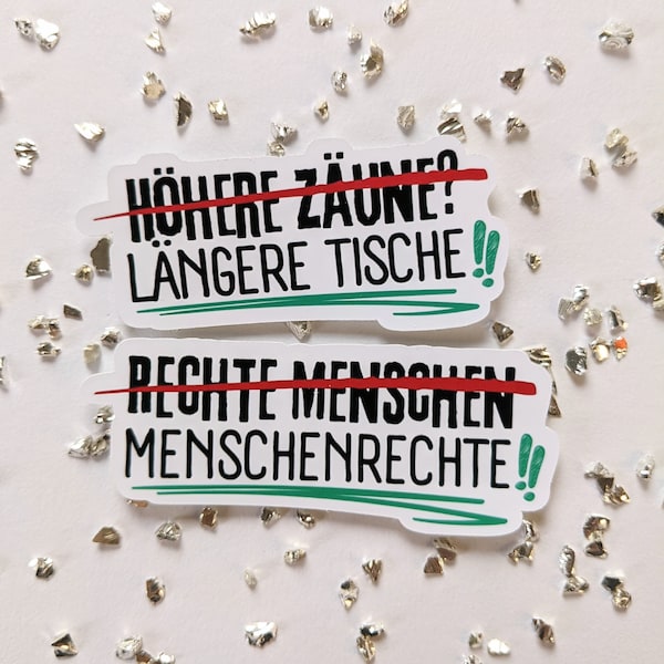 Menschenrechte - politische Sticker | zeig deine message | support people | links punk ally | Empowerment