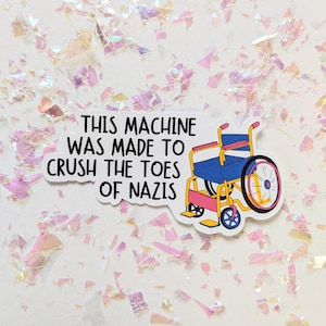 Crush Nazi Rollstuhl - Sticker | zeig deine message | Aktionismus | Empowerment