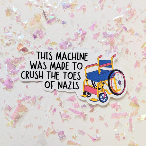 Crush Nazi Rollstuhl - Sticker | zeig deine message | Aktionismus | Empowerment