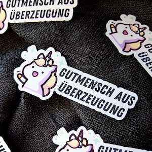 Weldoener Eenhoorn - linkse alternatieve stickers | toon uw bericht | mensen ondersteunen | tegen het patriarchaat | Actionisme | Machtiging