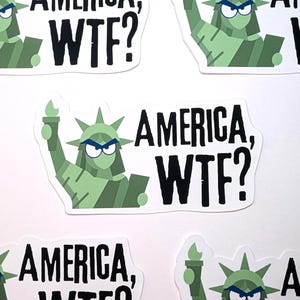 Amerika WTF - linkse alternatieve stickers | toon uw bericht | mensen ondersteunen | tegen het patriarchaat | Actionisme