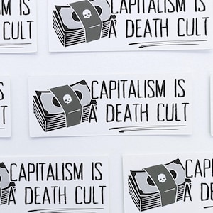 Deathcult - linkse alternatieve stickers | toon uw bericht | mensen ondersteunen | Actionisme | Machtiging