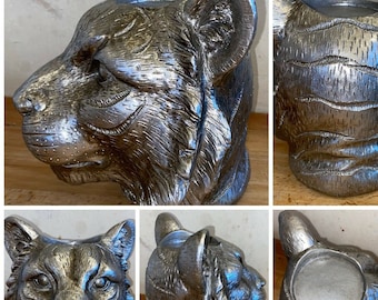 Latex mould for making this stunning Lion head candle/pot stand