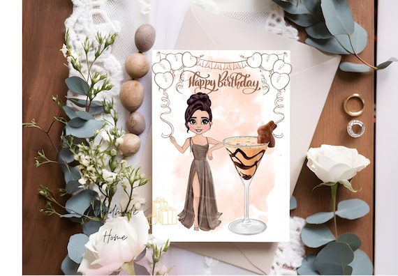 Cherry Orchard Biglietto Auguri Compleanno Donna – Ragazza In Vestito Giallo Shopping – Con Lamina Oro - 4