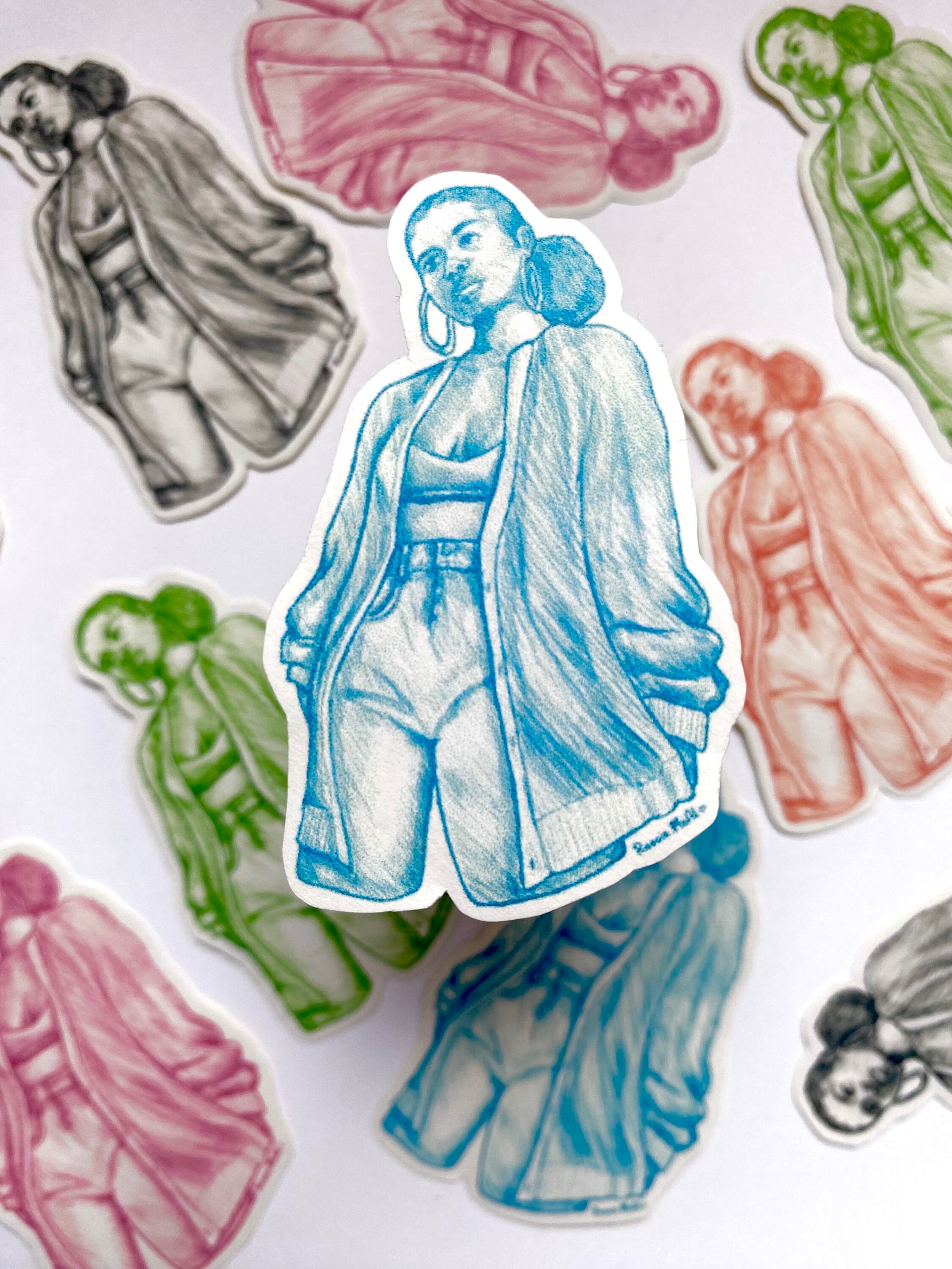 Minimalist Woman Sticker, Matte Black Line Art (6.5x4cm) - Etsy