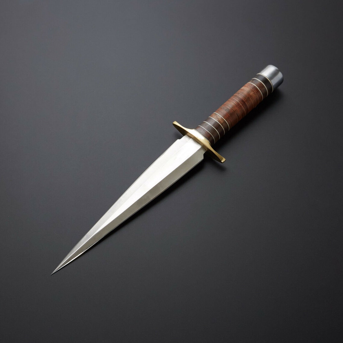 D2 Steel Dagger With Beautiful Leather Handle Included Leather Sheath