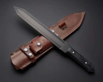 D2 Stahl Kurzdolch Schwert mit Wunderschönen Micarta Griff inklusive Lederscheide bestes Geschenk für Sie / Ihn Jubiläum Geschenk