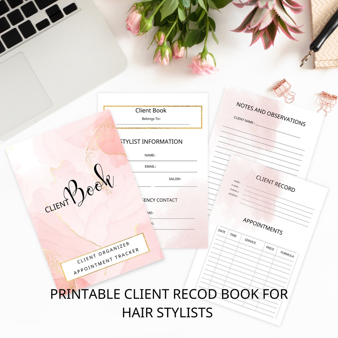 Printable Hair Stylist Client Log Book client Record Book Etsy