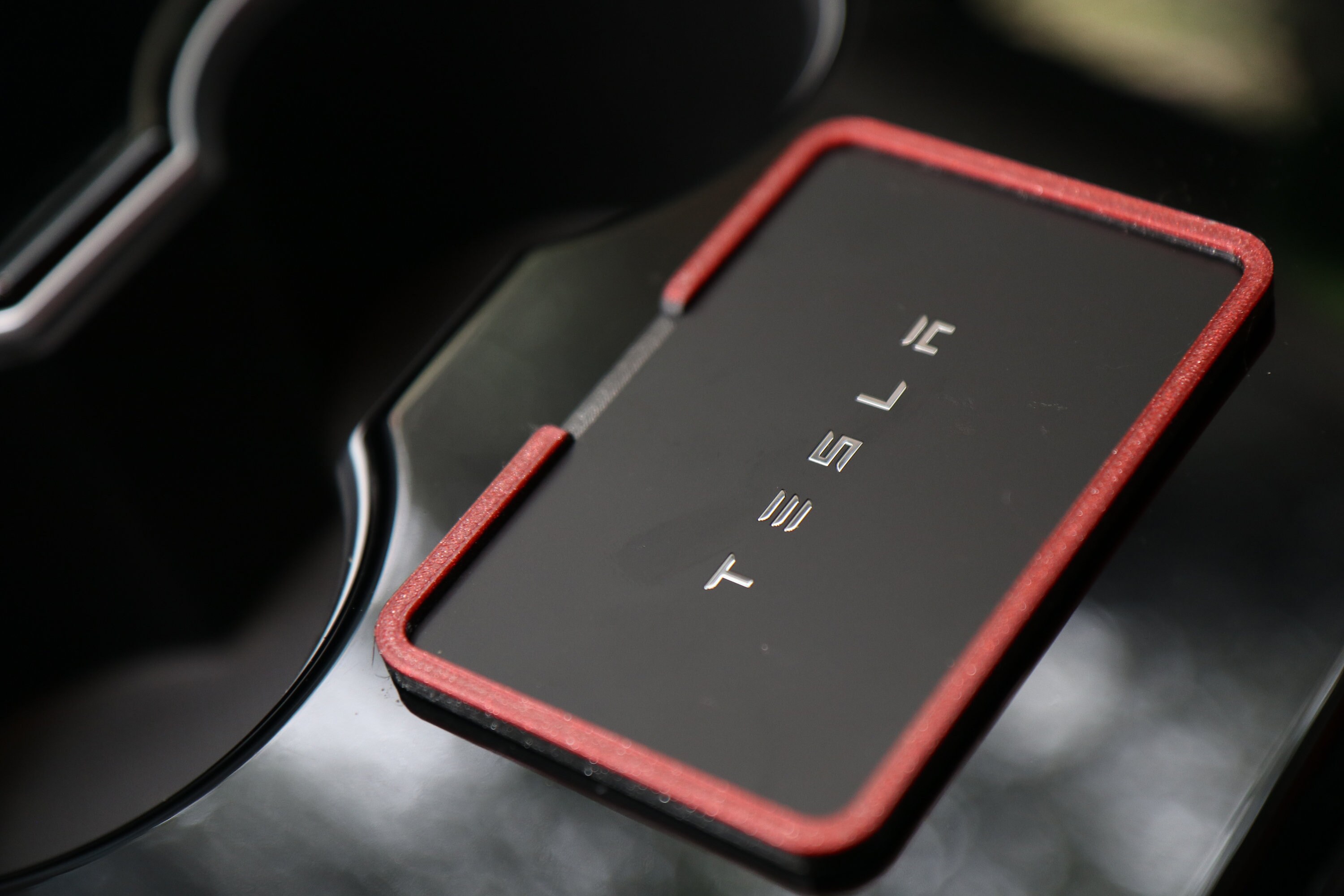 New Tesla key card holder carmine red key holder keychain Etsy