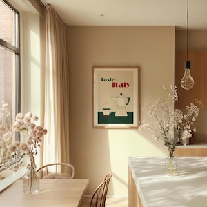 Coffee Station Art, Italiaanse koffie kunst aan de muur, koffiebar print, afdrukbare moka pot poster, kunst aan de muur direct downloaden