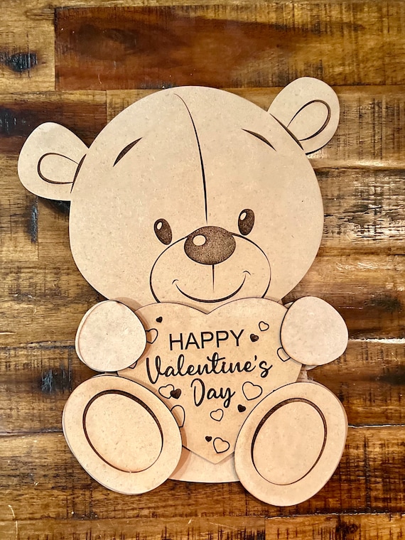 Valentine's Teddy Bear Teddy Bear Cutout Heart Cutout