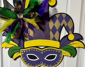 Mardi Gras Mask Door Hanger | Fat Tuesday | Mardi Gras | Door Hanger