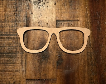 Wood Eyeglasses Cutout | Wooden Eye Glasses Shape | Blank Wood Shapes