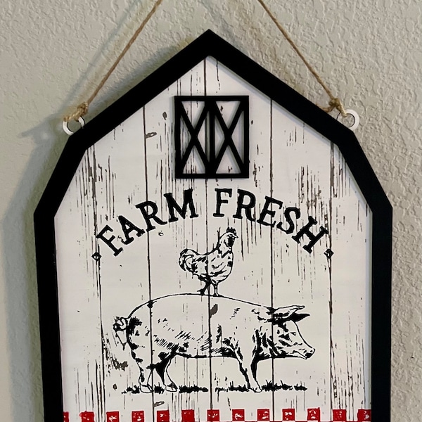 Farm Barn | Barn Wood Cutout | Barn Cutout | Farm Fresh Barn | Barn Wreath Attachment