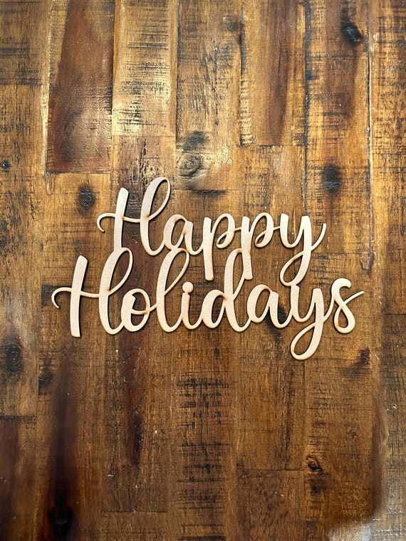 Happy Holidays | Wreath Attachment | Happy Holidays Word Cutout