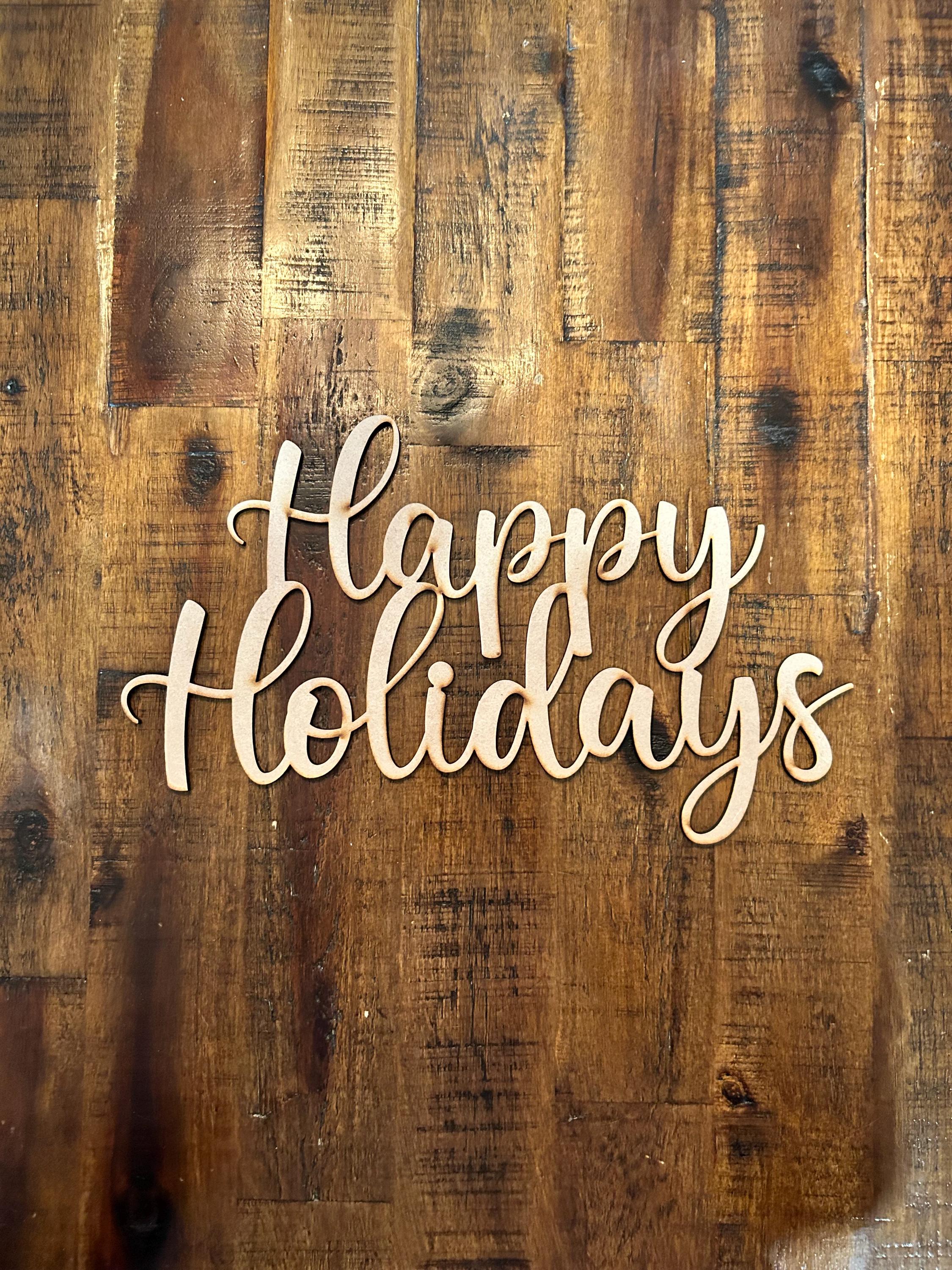 Happy Holidays | Wreath Attachment | Happy Holidays Word Cutout