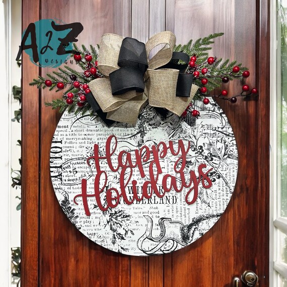 Happy Holidays | Wreath Attachment | Happy Holidays Word Cutout