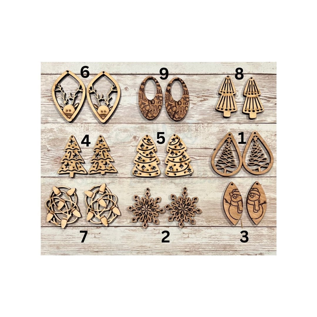 Christmas Themed Earrings Tree Earrings Christmas Designs Etsy