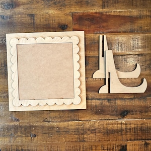 Interchangeable Small - Scalloped Square Frame | Frame for Decorating