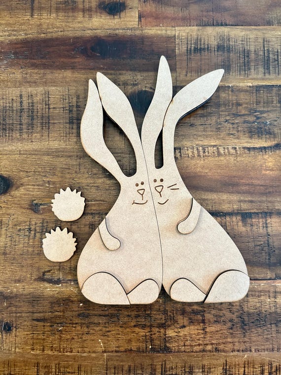 Bunny Pals | Double Sided | Shelf Sitter - Etsy