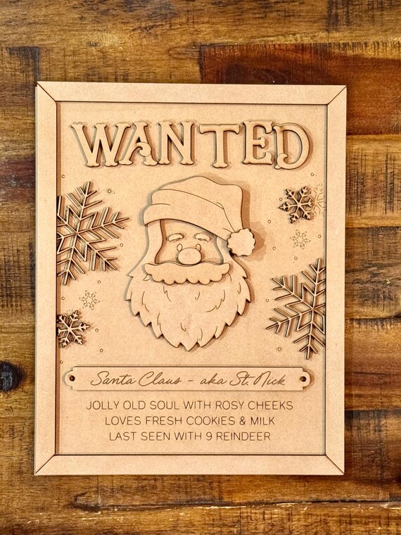 Wanted Santa | Santa Claus Frame | St Nick Wanted | Christmas
