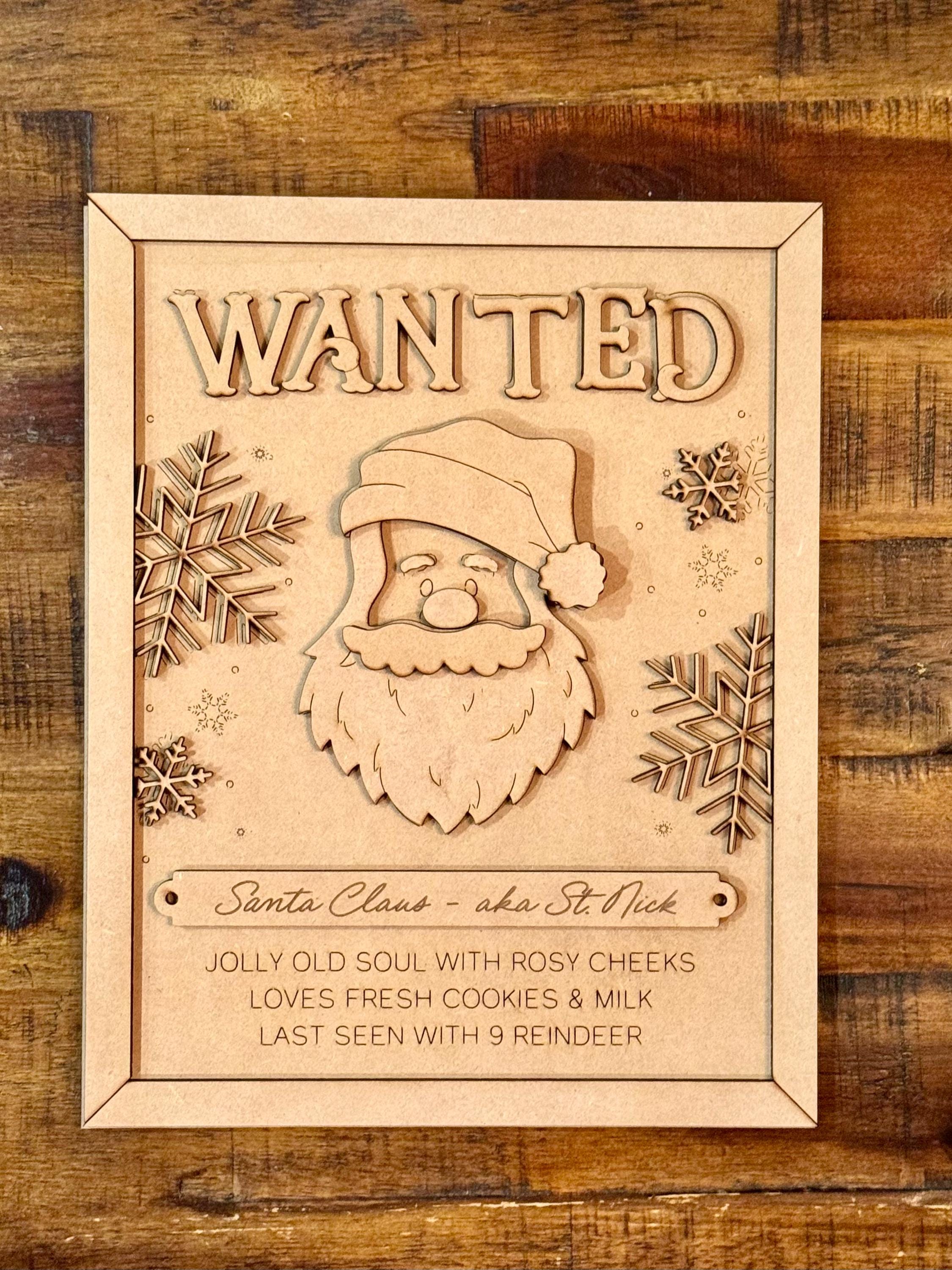 Wanted Santa | Santa Claus Frame | St Nick Wanted | Christmas