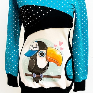 Sudadera con capucha personalizada para mujer hecha a medida XS Y2k Cool Bird Cartoon Toucan Love Cute