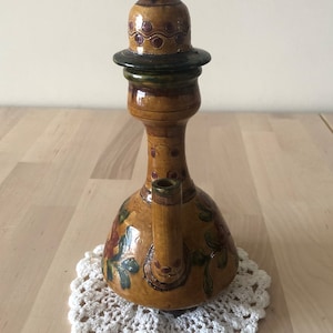 Théière Vintage Marfusha - Samovar Poupée Russe - 1975 - Vert Fleuri