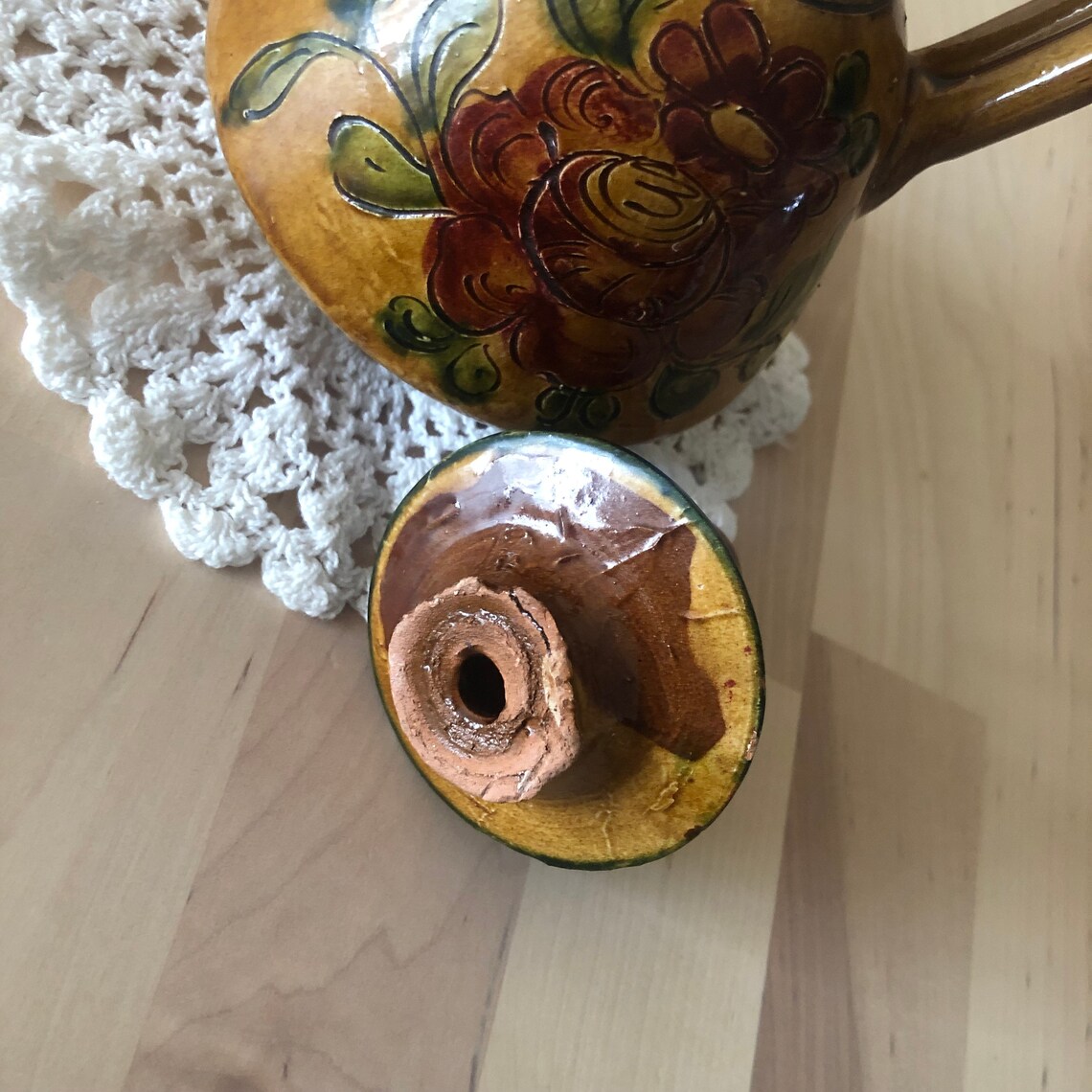 Pichet cylindrique en céramique vintage
