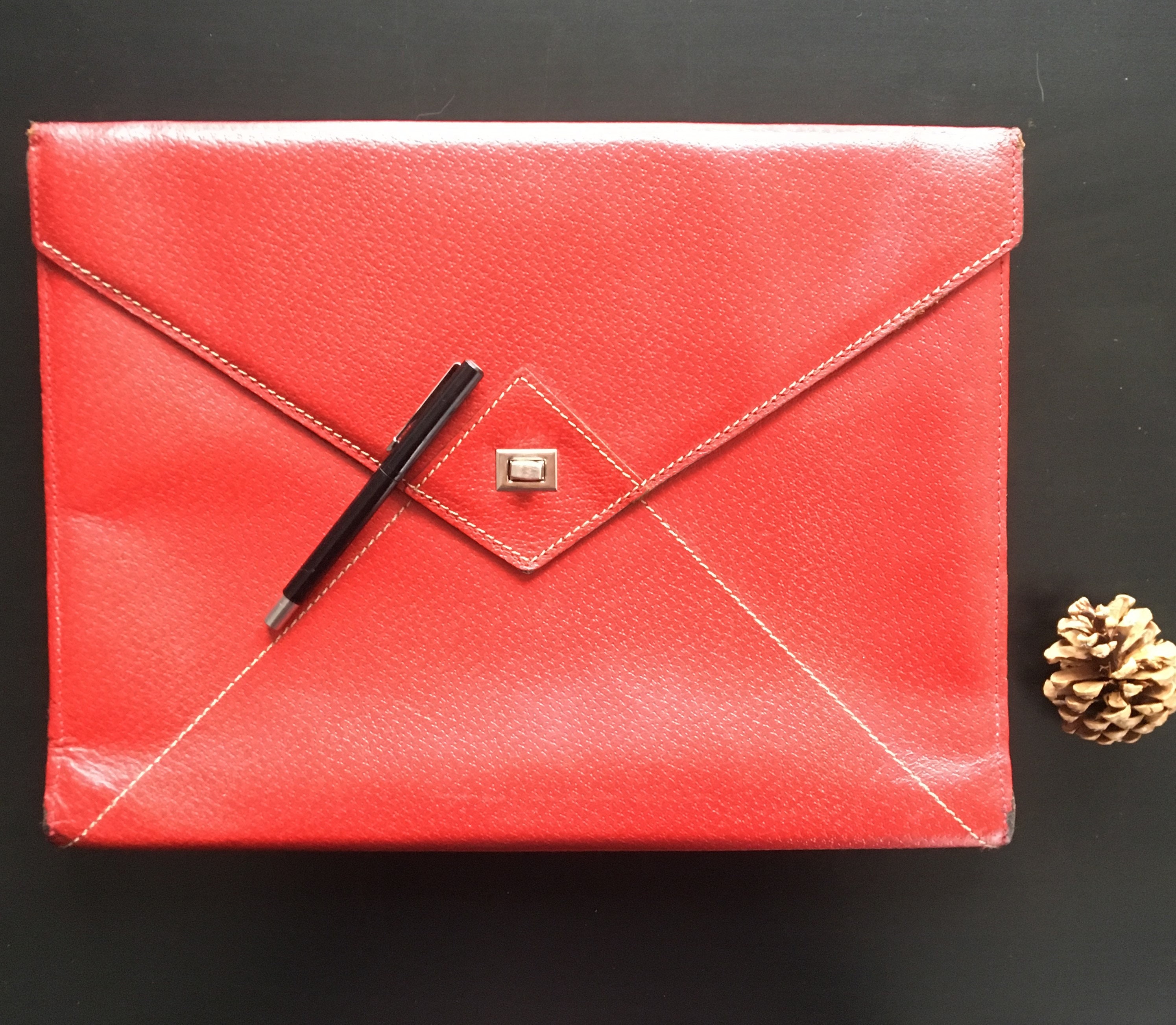 Porte document Serviette Vintage en Cuir rouge GERARD HENON annees 90 Etsy Canada