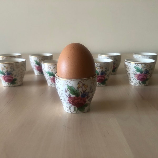 10/ten chintz 1950s English Staffordshire Modern Stylecraft Midwinter egg cups shot glass appetizers verrines