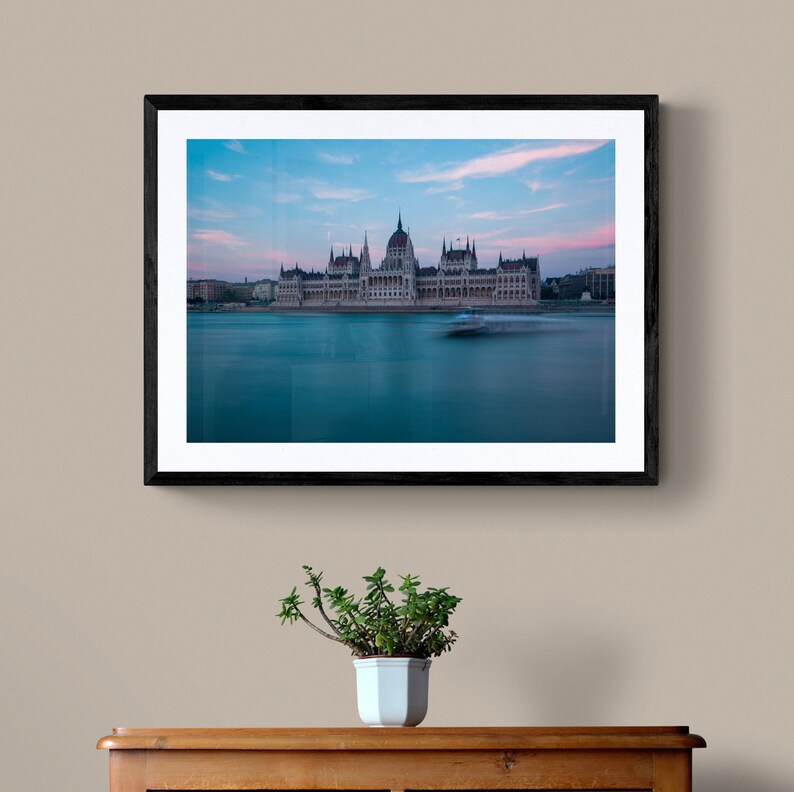 Hungarian Parliament at Blue Hour Budapest Hungary Long Exposure Unframed Print