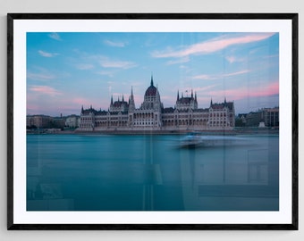 Hungarian Parliament at Blue Hour - Budapest Hungary Long Exposure Unframed Print
