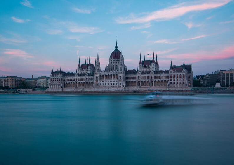 Hungarian Parliament at Blue Hour Budapest Hungary Long Exposure Unframed Print