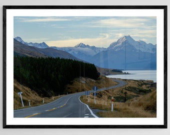 Aoraki / Mt Cook and State Highway 80, South Island - New Zealand Unframed Print