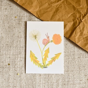 Snail postcard - Illustration - Greeting card - Wall decor - Art print - Illustrated card - Children illustration