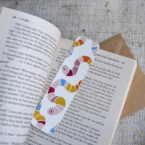 Cute Bookmark - Bookmark Animal - Worms Print - Reading Accessories - Book Lovers - Gift for Book Lover - Book Club