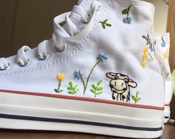 custom cow print converse
