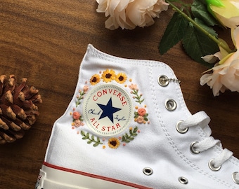 converse rose embroidery