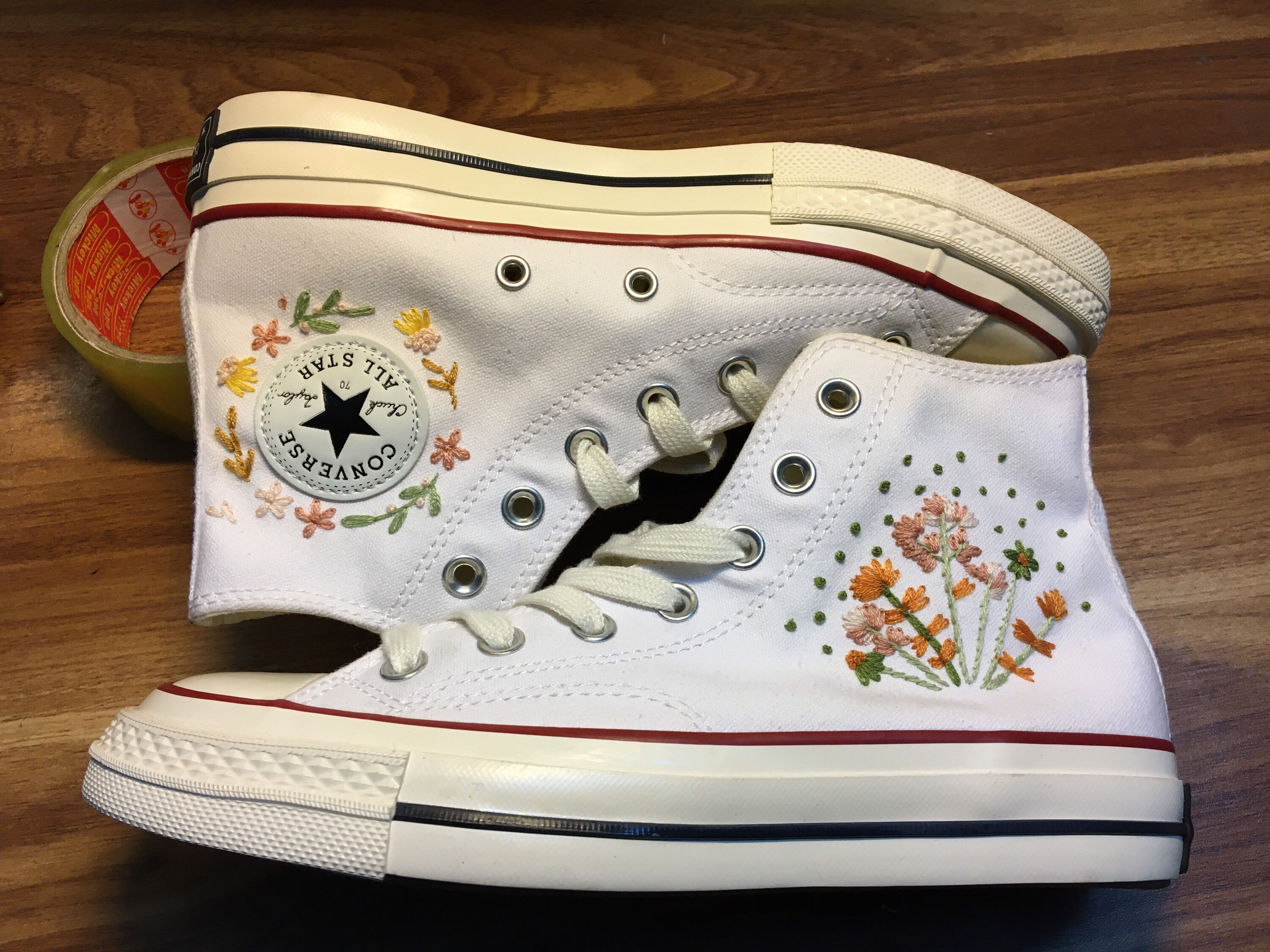 Converse 1970s Chuck Taylor Design Custom Embroidery / Etsy