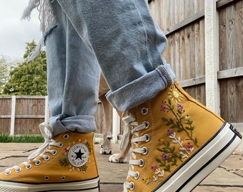 converse embroidered yellow
